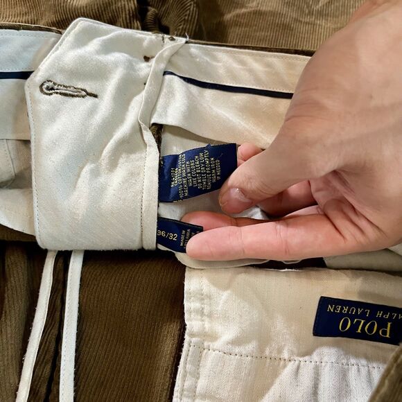 Polo Ralph Lauren Pants Mens 36X32 Brown Corduroy Stretch Classic Fit Preppy - Picture 13 of 13